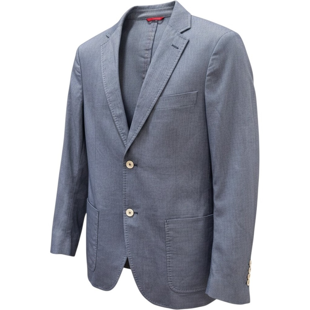 Carolina Herrera CH Mens Blue Micro Pattern 2 Button Sport Coat Blazer Size 38